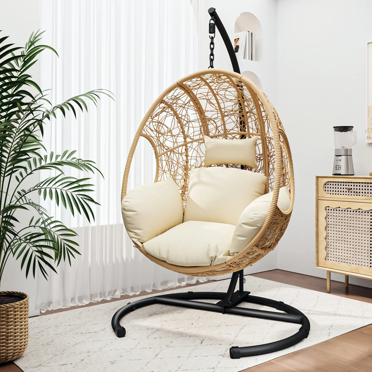 PE Wicker Swing Egg Chair X7086