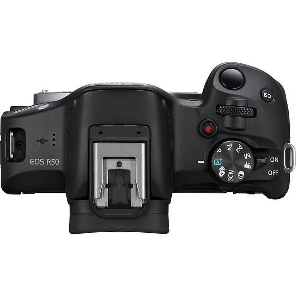 Mirrorless Camera with 18-45mm and 55-210mm Lens Bundle including 128GB Memory, Backpack, Extra Battery, Filters, 5 in 2 Video/Photo Editing Package (40 Items) P79254