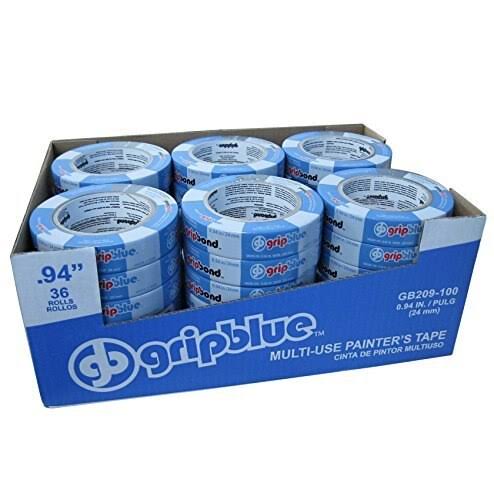 Blue Painters Tape 0.94/24mm x 60 yds Case of 36 Rolls Crepe Paper Masking Tape J3375