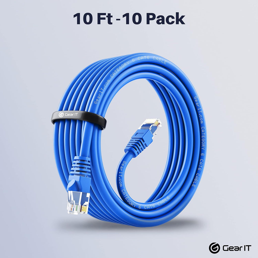 Cat 6 Ethernet Cable 20 ft 10-Pack Blue A906136