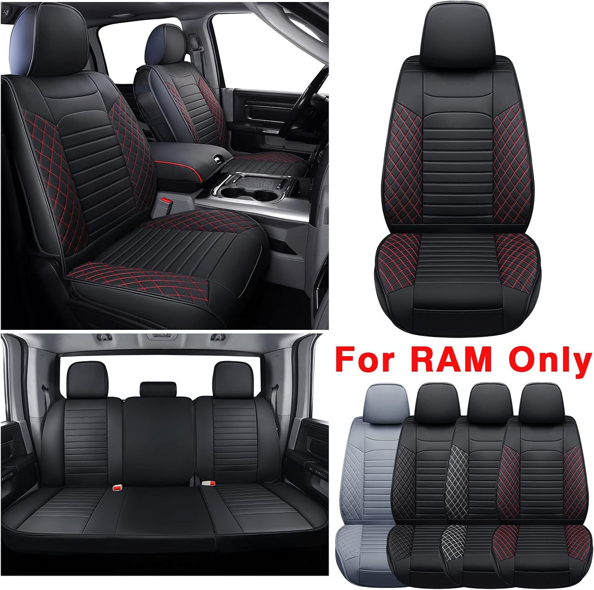 Black Waterproof Faux Leather Front Seat Covers M797608