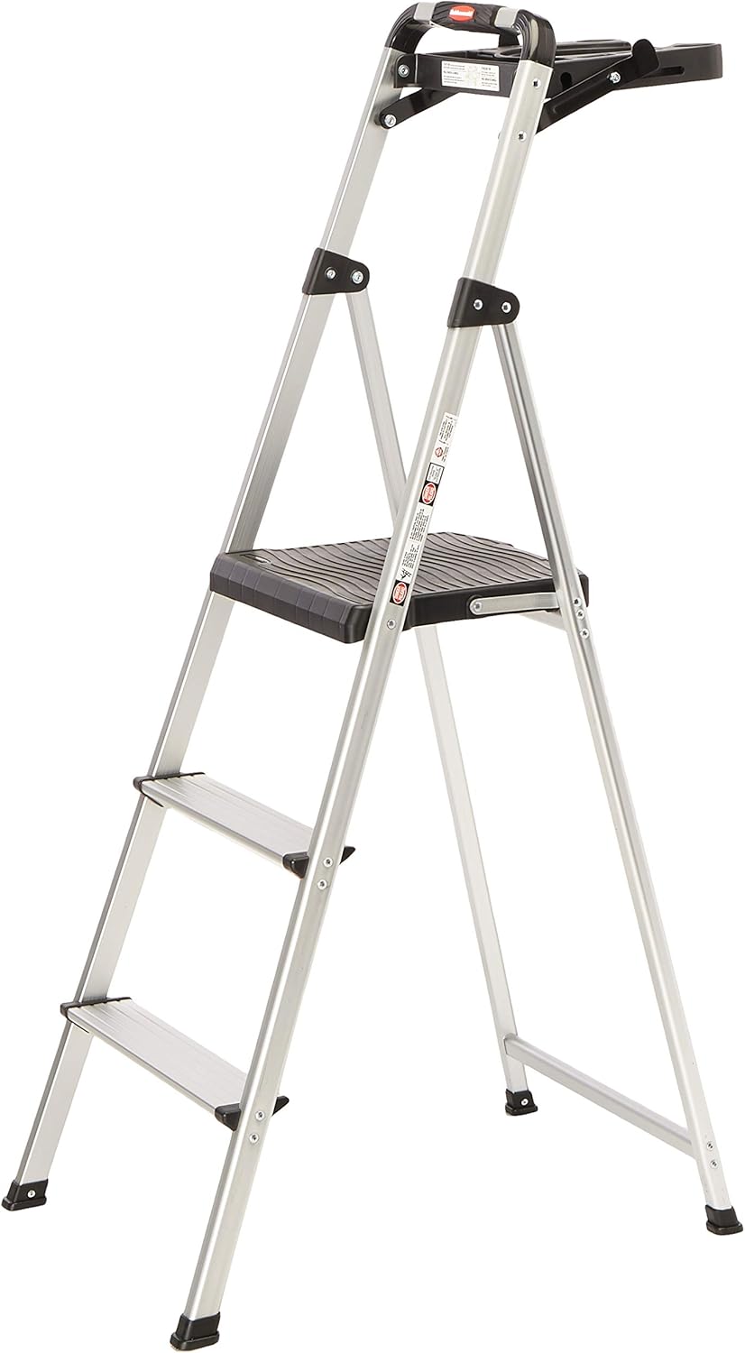 3-Step Ultra Light Aluminum Step Stool with Project Tray D477
