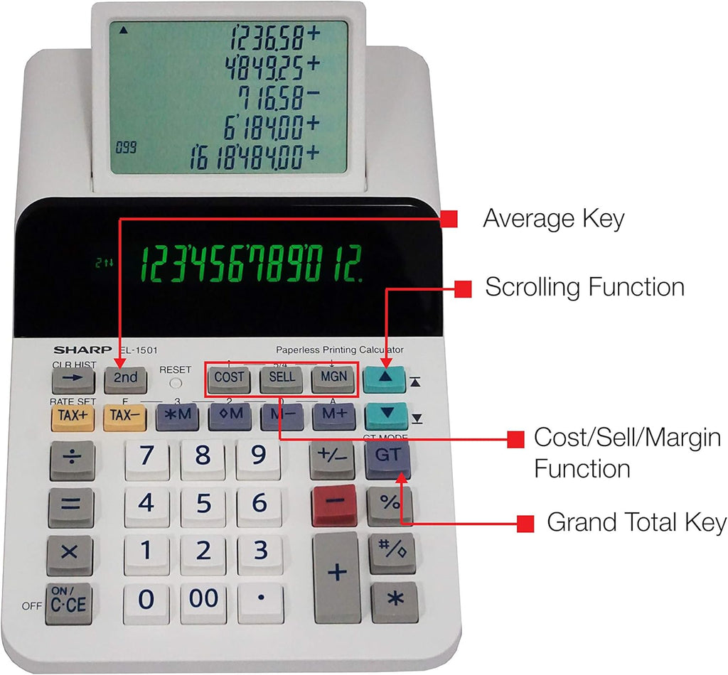 12-Digit Display Desktop Printing Calculator Y953711