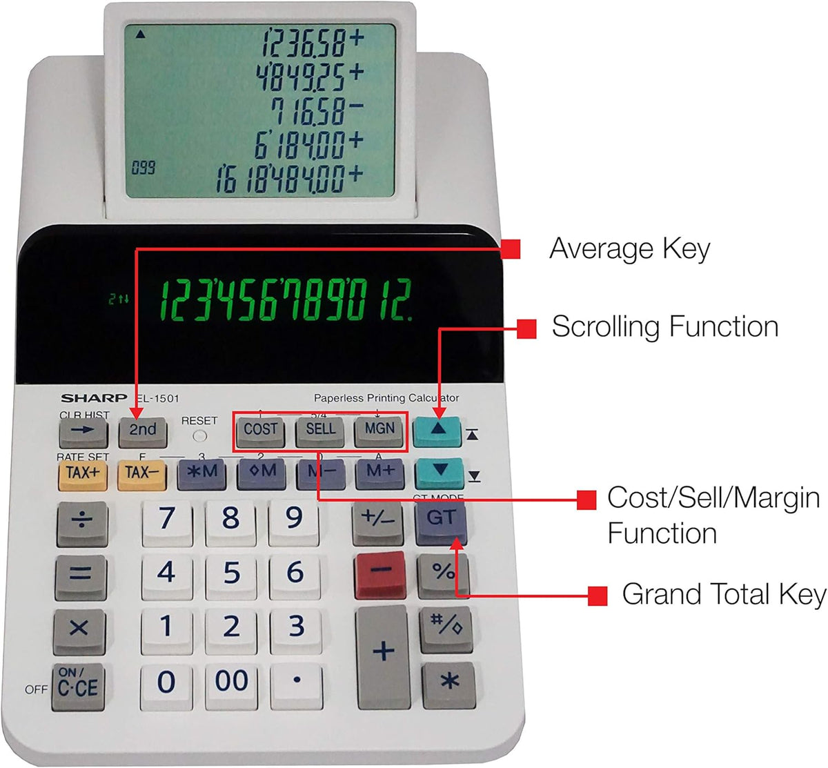 12-Digit Display Desktop Printing Calculator Y953711