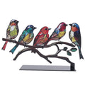 Multicolor Bird Stained Metal Desktop Ornaments U374
