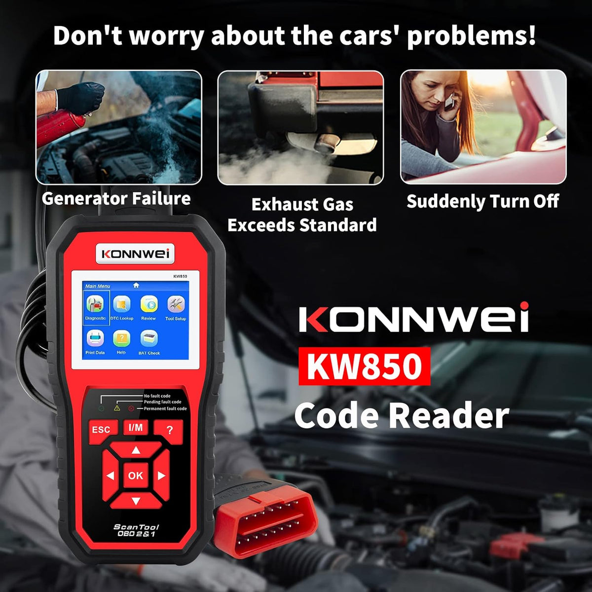 OBD II Scanner Diagnostic Scan Tool Pack of 2 V591129