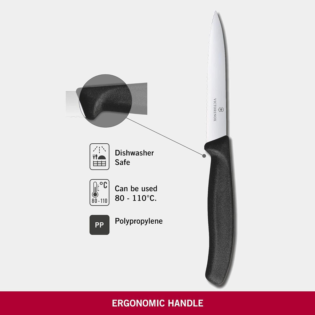Black Serrated Paring Knife S762
