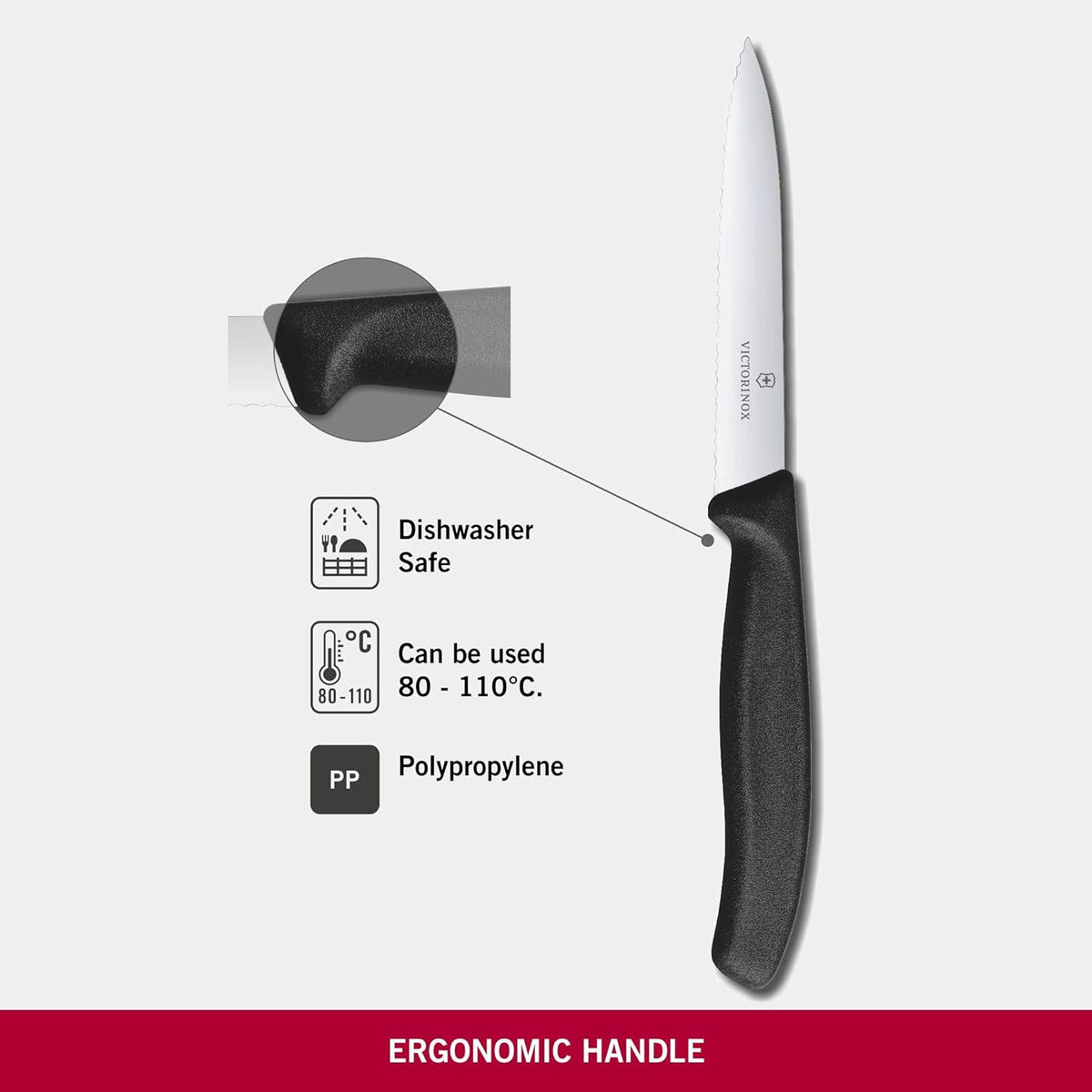Black Serrated Paring Knife S762