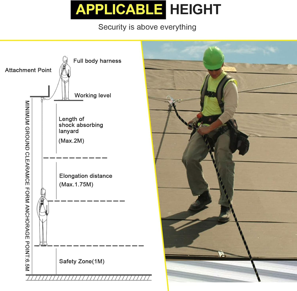 50 ft Vertical Lifeline Rope Assembly with Rope Grab Snap Hooks P8987
