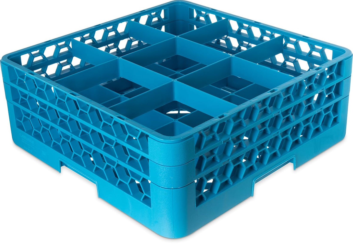 9 Compartment Glass Rack with 2 Extenders, Blue (Pack of 3) M322455