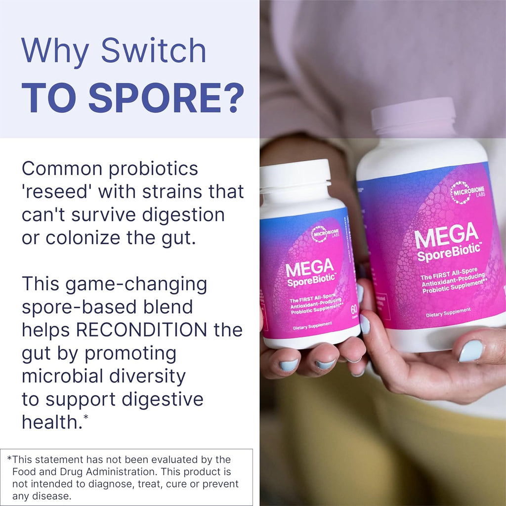 60 Capsules Spore-Based Probiotic and 5.5oz Powder Supplement Bundle C6049