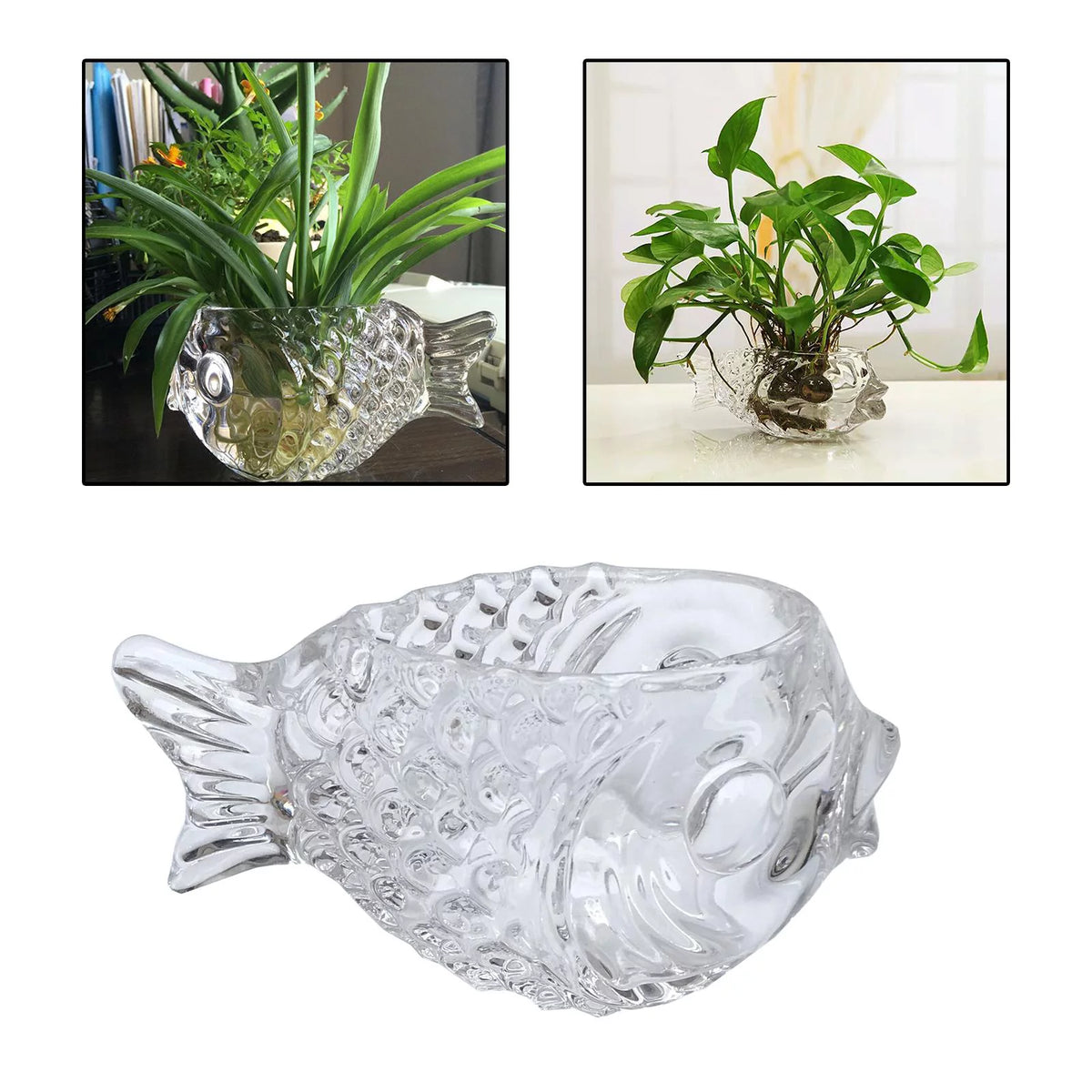 Clear Fish Shaped Cocktail Glassware M11949
