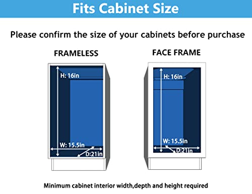 2 Tier Slide Out Cabinet Drawers, 11" W x 21" D K9610