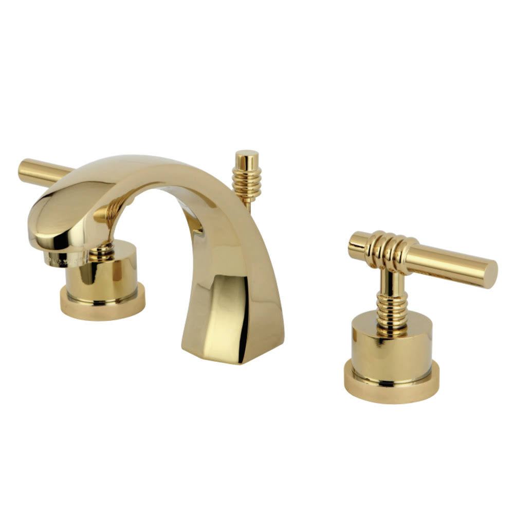 Polished Brass Two Handle Widespread Lavatory Faucet with Pop-Up N746141