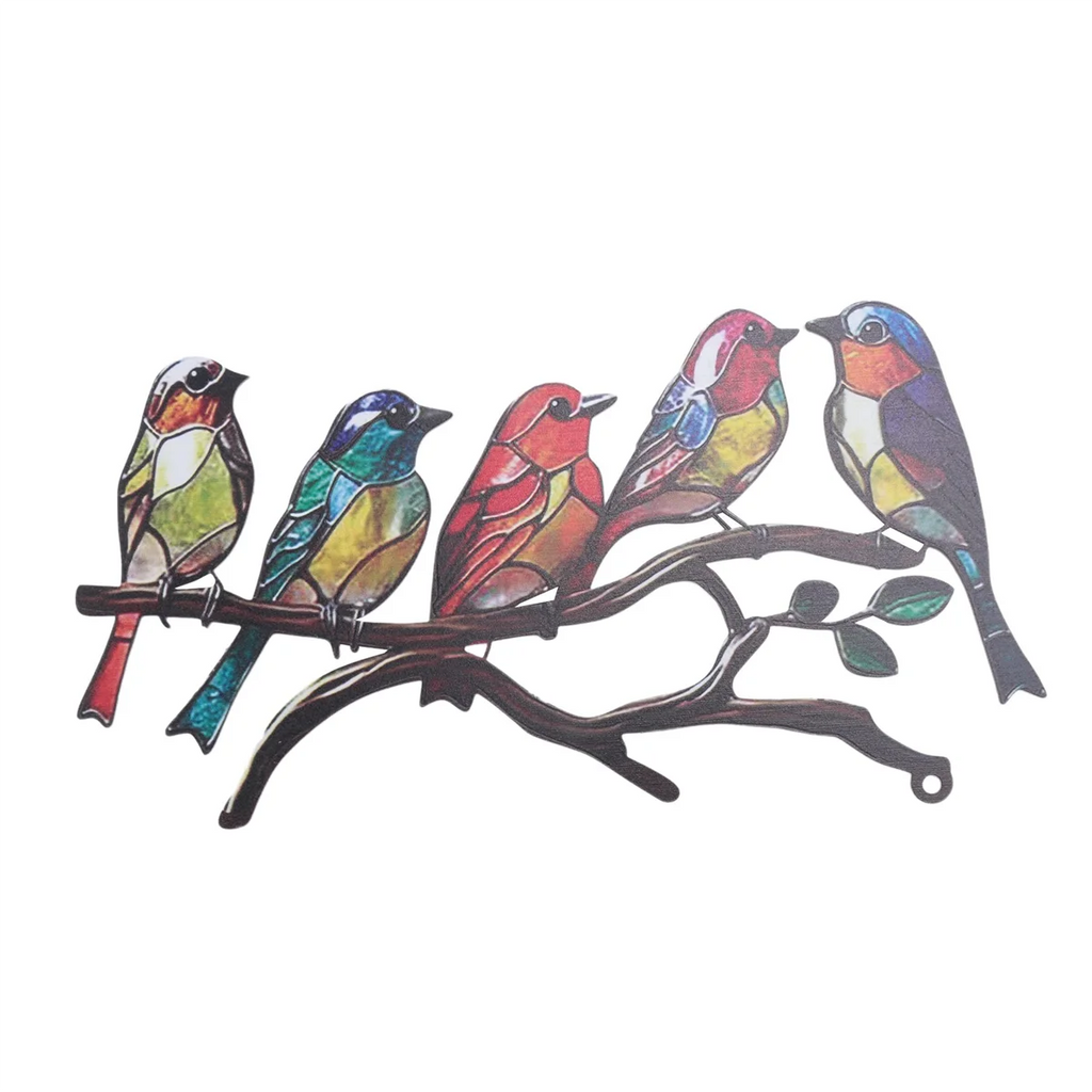 Multicolor Bird Stained Metal Desktop Ornaments U374