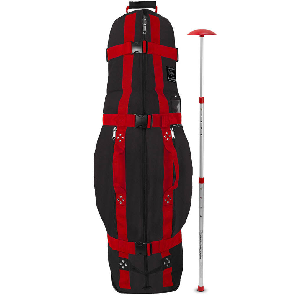 Black/Red Travel Bag with Stiff Arm P198731