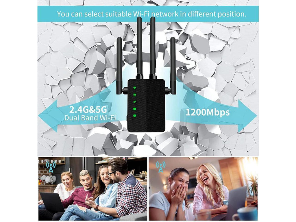 WiFi Extender 1200 Mbps Dual-Band Wireless Signal Booster A973265