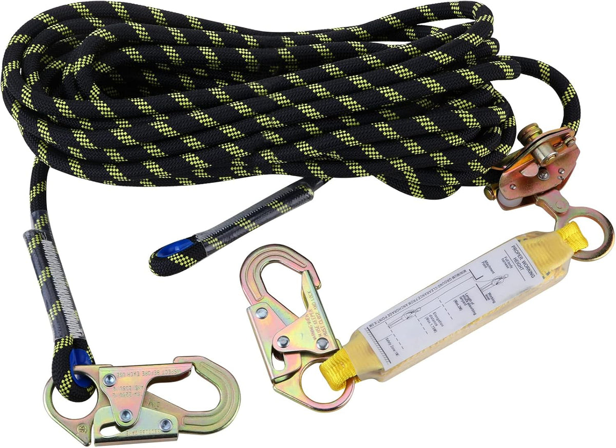 50 ft Vertical Lifeline Rope Assembly with Rope Grab Snap Hooks P8987
