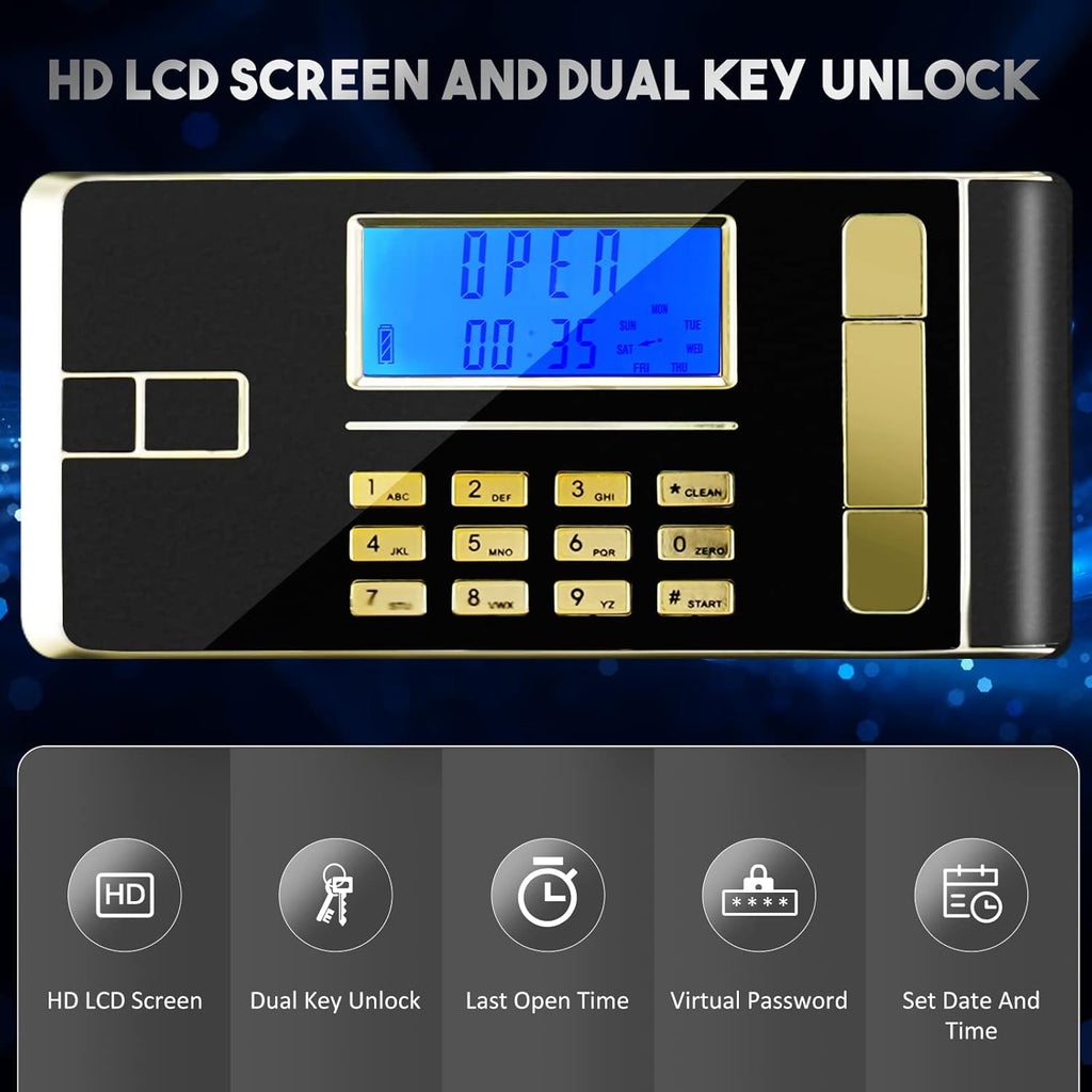 Large Fireproof Waterproof Safe Box with LCD Screen D894