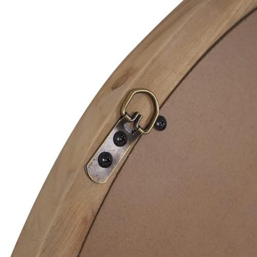 Rustic 30" Round Wall Mirror Wood Frame P45611