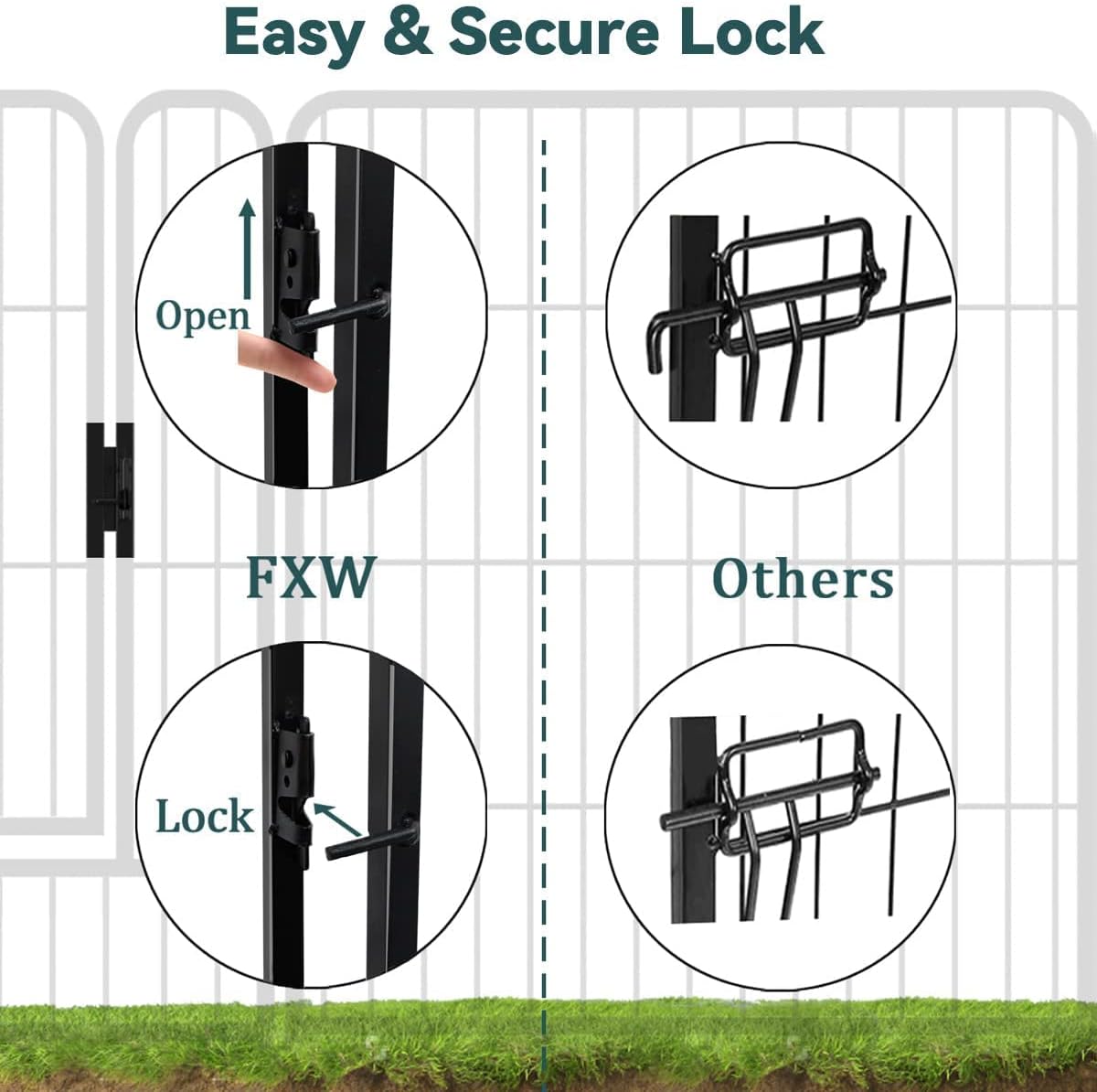 Dog Playpen 8/16/24/32 Panels 24/32/40-Inch Height Pet Fence Gate with Doors T12914
