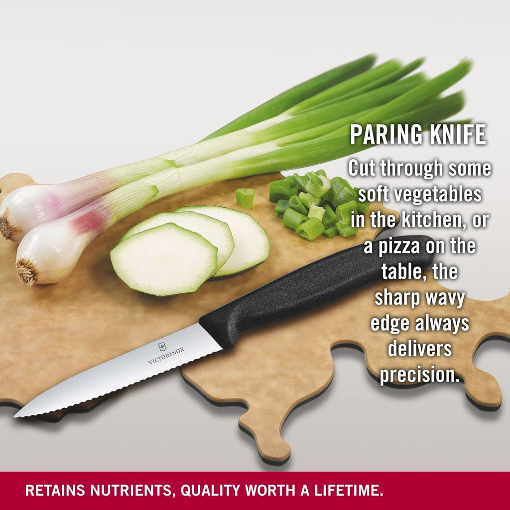 Black Serrated Paring Knife S762