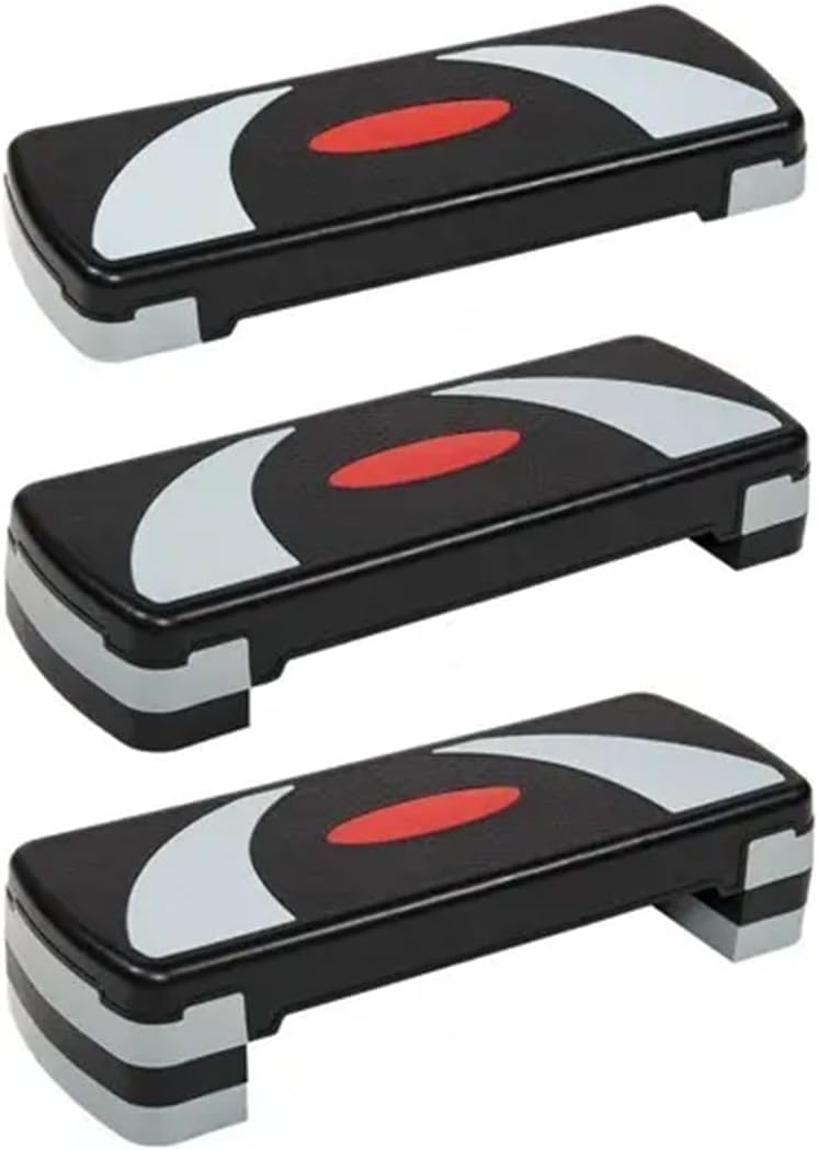 Gray Black Aerobic Step Platform Stepper Adjust 4"-6"-8" with Risers R629300