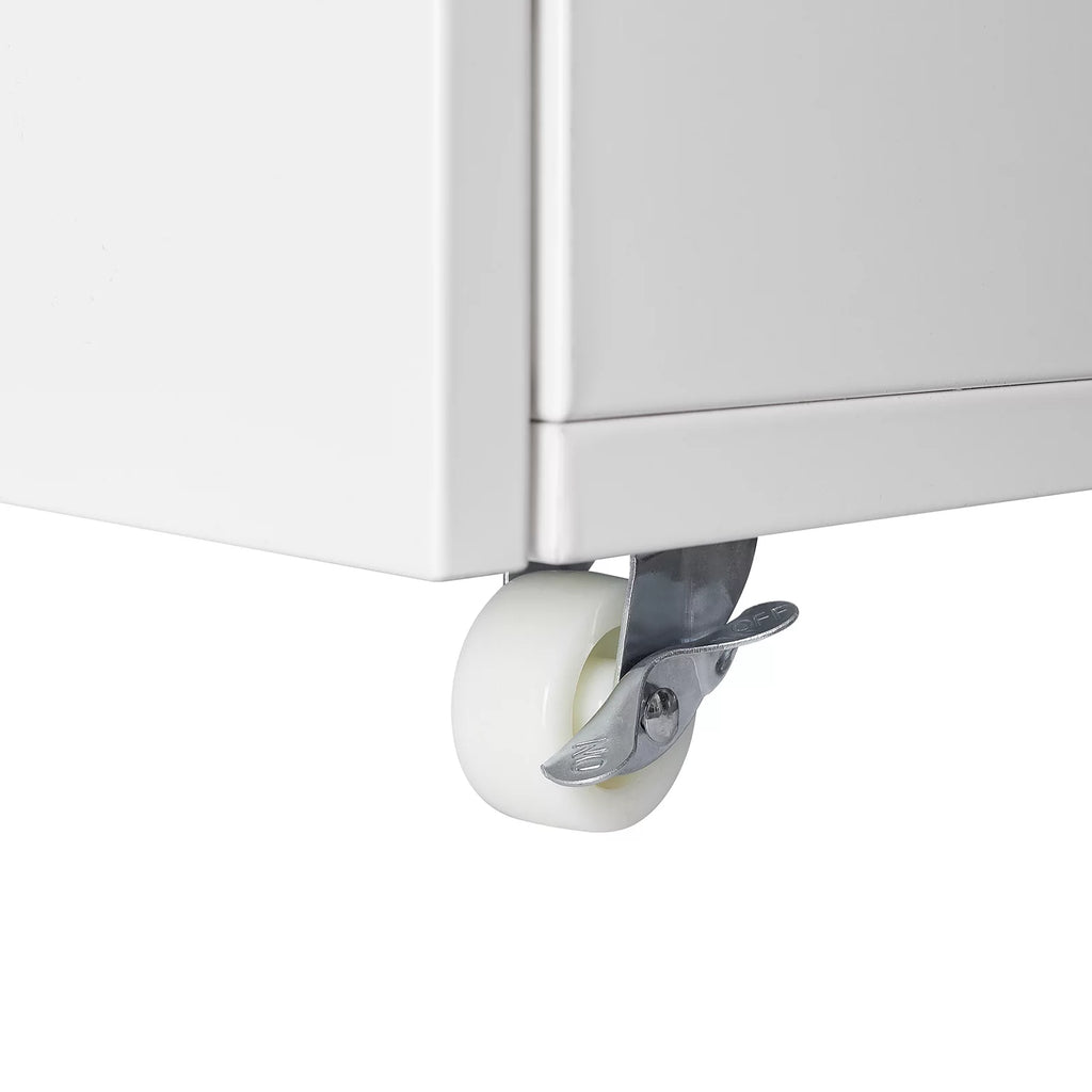 White 2 Door Mobile Lateral File Cabinet T5066