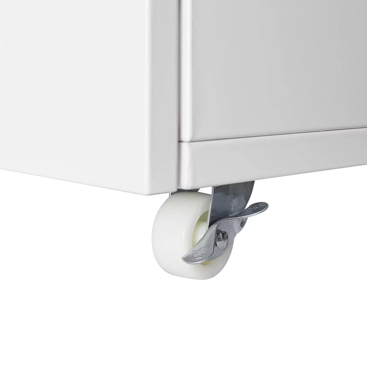 White 2 Door Mobile Lateral File Cabinet T5066