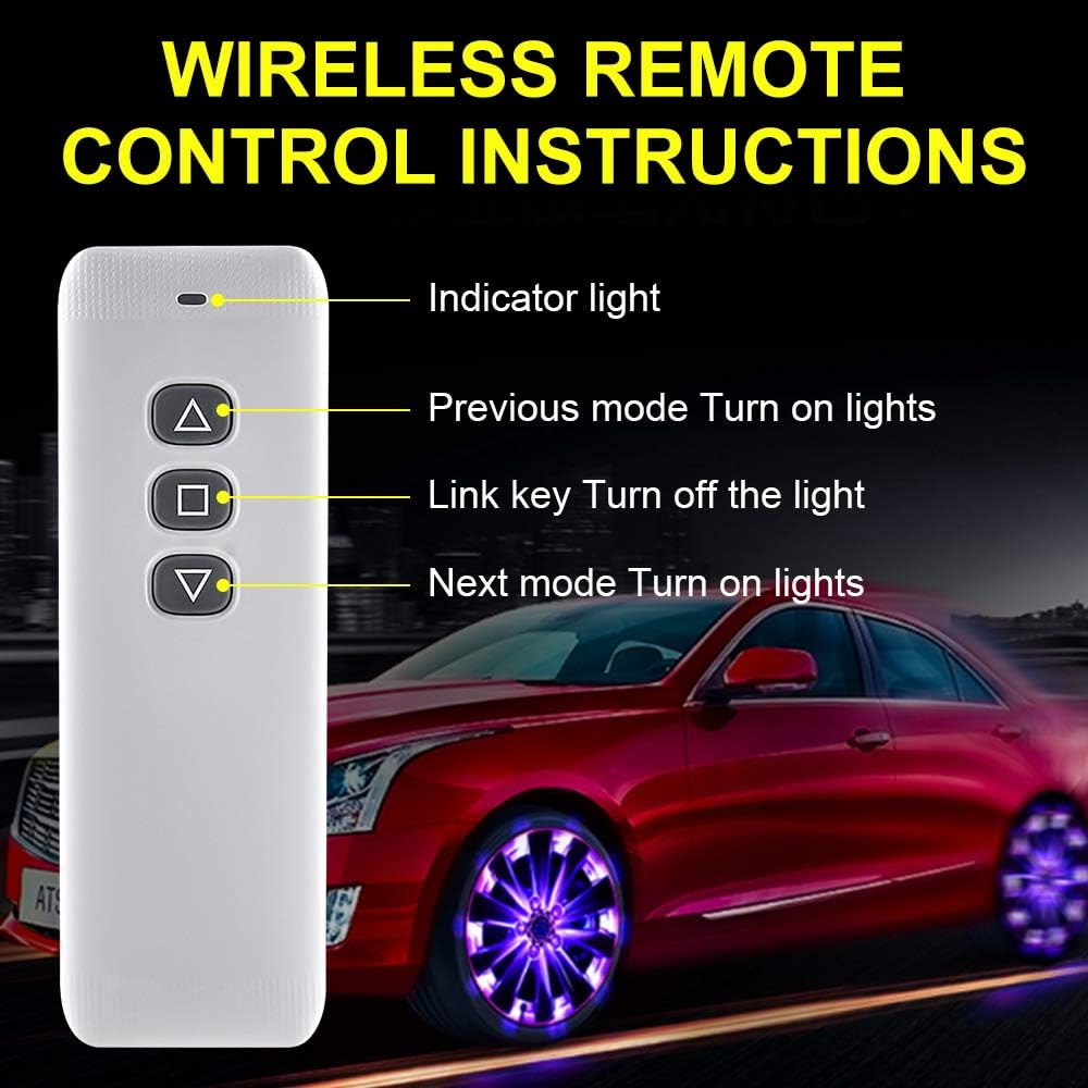 Solar Motion Sensor Wheel Tire Light 4Pack Y802