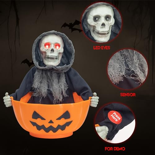 Halloween Candy Bowl Animated Candy Dish with Sound and Movement H94714