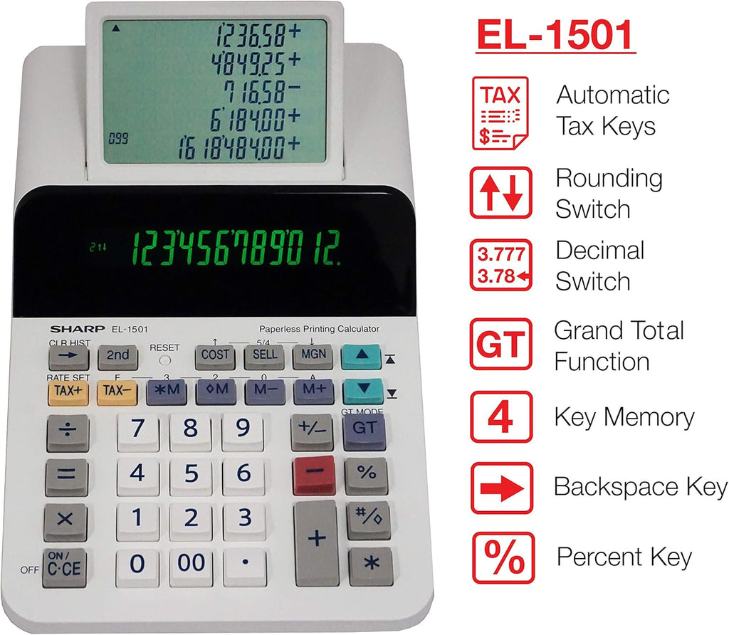 12-Digit Display Desktop Printing Calculator Y953711