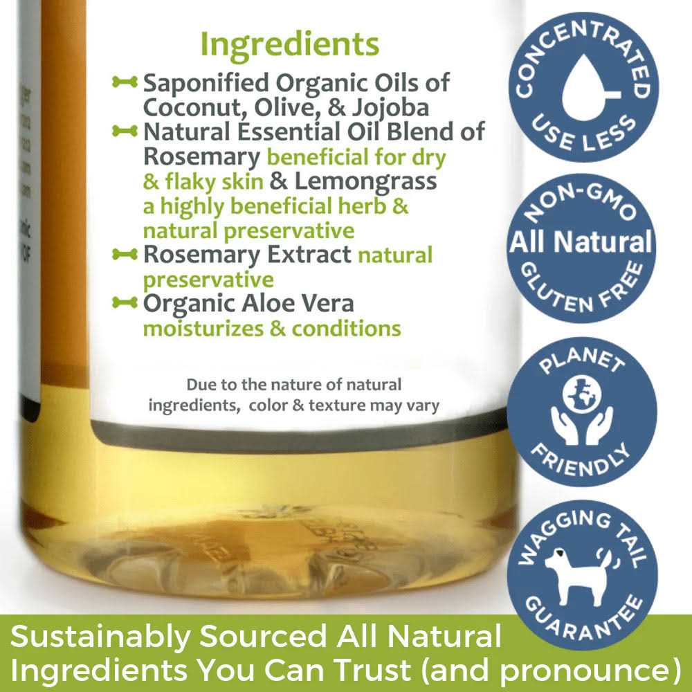 Hypoallergenic Dog Shampoo with Organic Lemongrass E136174