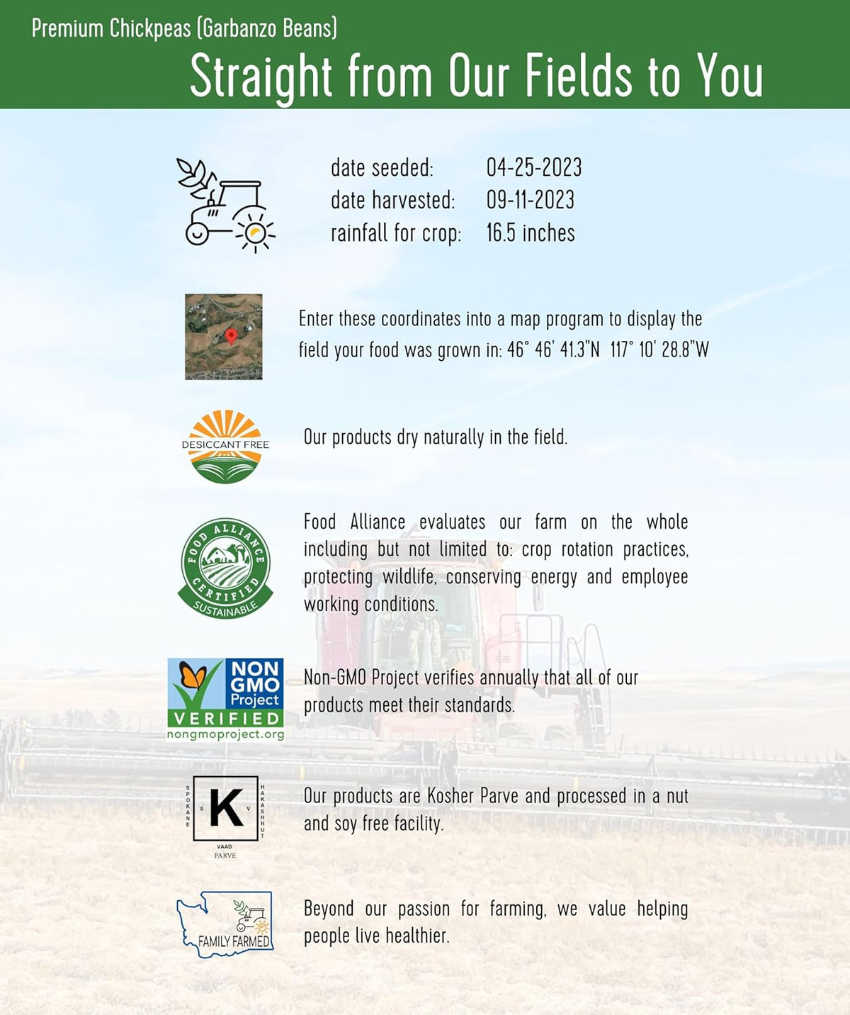 25 lbs Bulk Dried Chickpeas Garbanzo Beans M6124