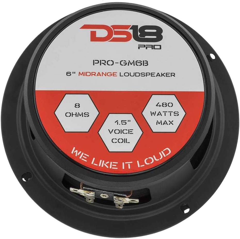 6.5 Midrange Car Door Speakers 480W Max 8 Ohms (2 Speakers) K492845