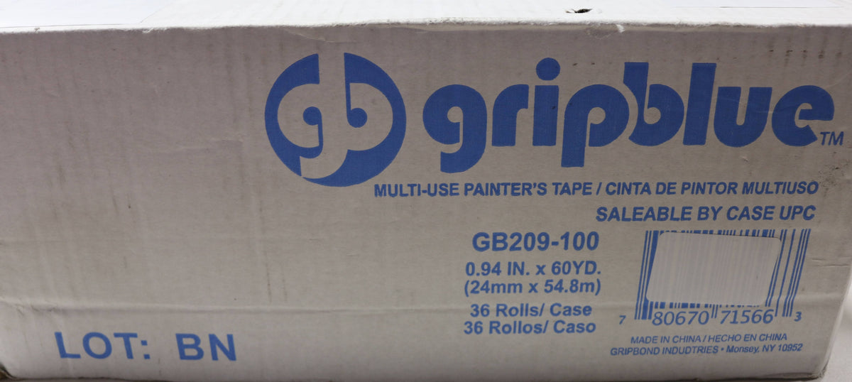 Blue Painters Tape 0.94/24mm x 60 yds Case of 36 Rolls Crepe Paper Masking Tape J3375
