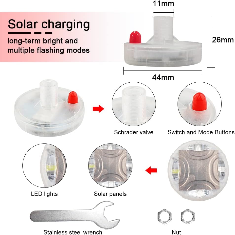 Solar Motion Sensor Wheel Tire Light 4Pack Y802