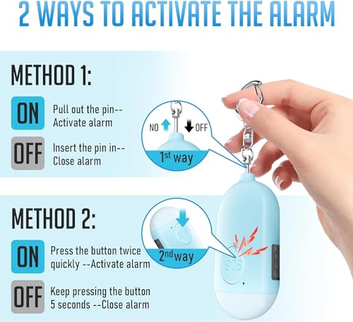 3 Pack Personal Alarm with LED Flashlight B811