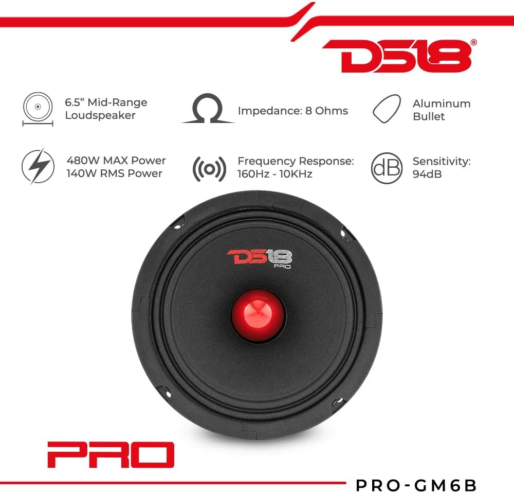 6.5 Midrange Car Door Speakers 480W Max 8 Ohms (2 Speakers) K492845