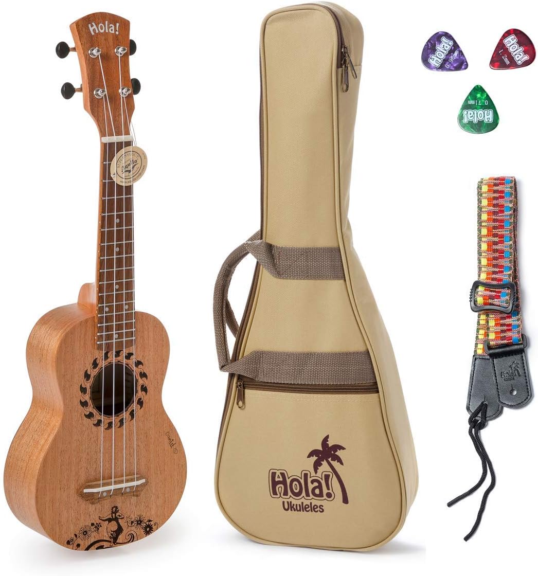 Mahogany Soprano Ukulele Bundle with Padded Gig Bag R4526