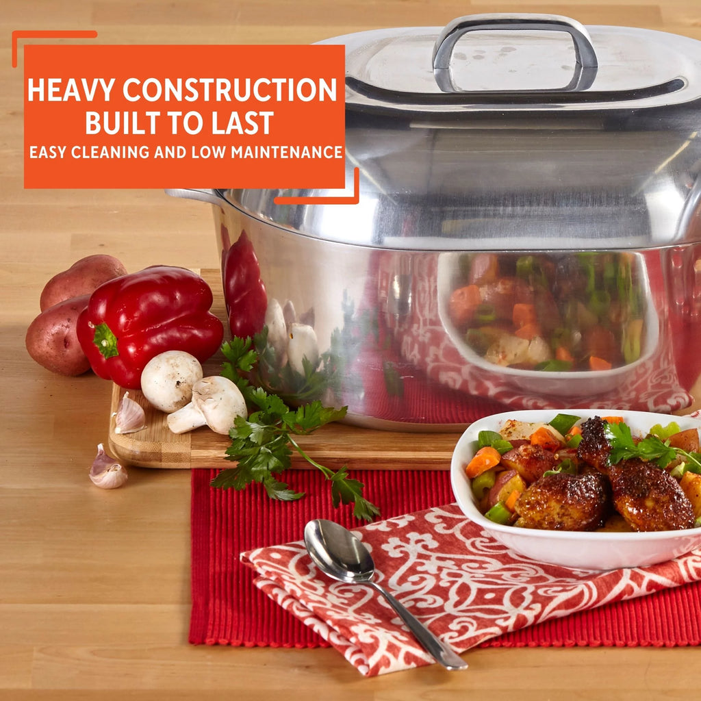 15 inch Cast Aluminum Roaster Pan with Lid and Roasting Tray T714