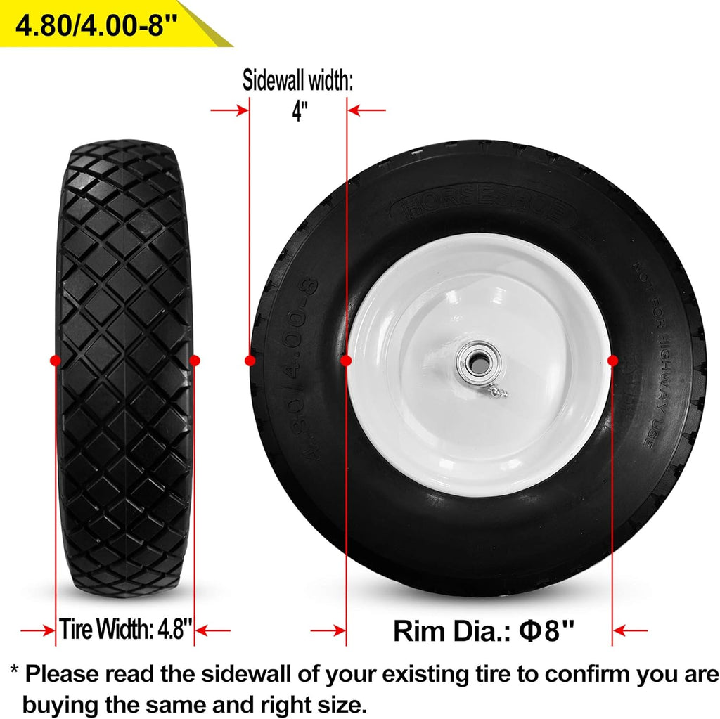 4.80/4.00-8 Flat-Free Tire Wheelbarrow Cart with Steel Rim N273967