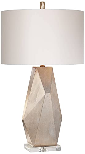 32 1/2" Tall Geometric Mid Century Modern End Table Lamps Set of 2 Champagne Gold R921