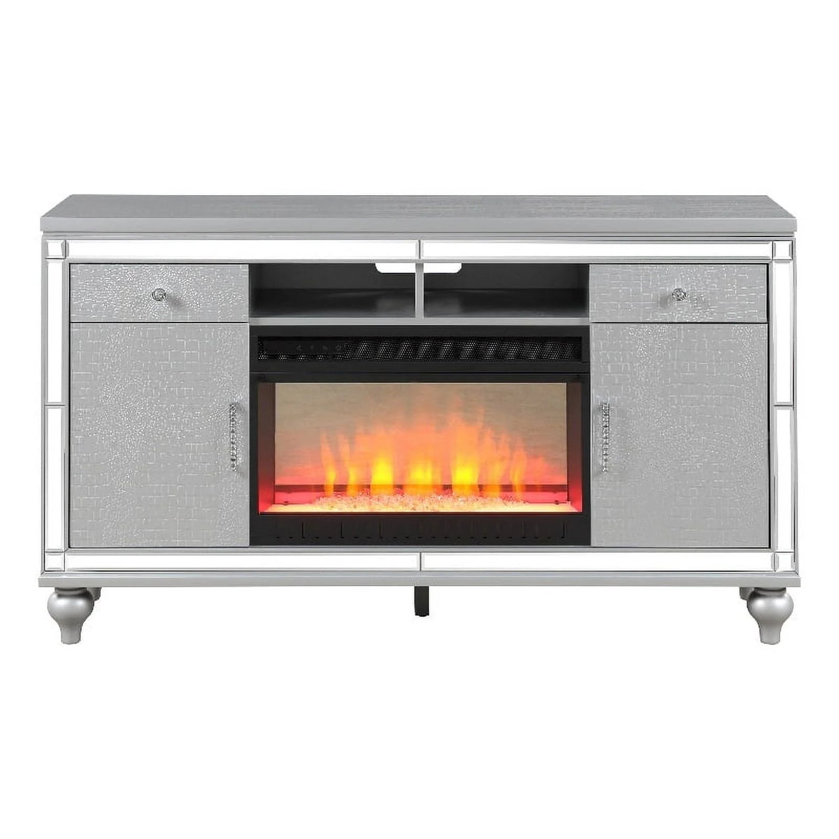 Solid Wood TV Stand With Electric Fireplace D874132