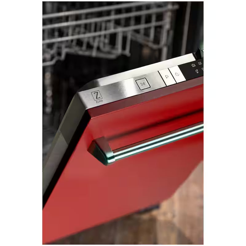 24 in. Compact Dishwasher with 2 Racks in Red Matte S300