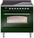 36 Induction Range with Electric Oven in Emerald Green D995