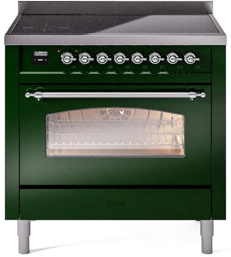 36 Induction Range with Electric Oven in Emerald Green D995