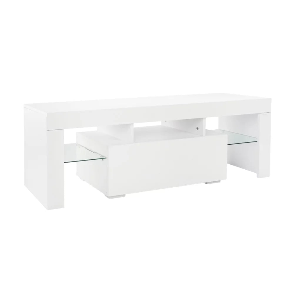 White High Gloss LED TV Stand with 2 Drawers K198