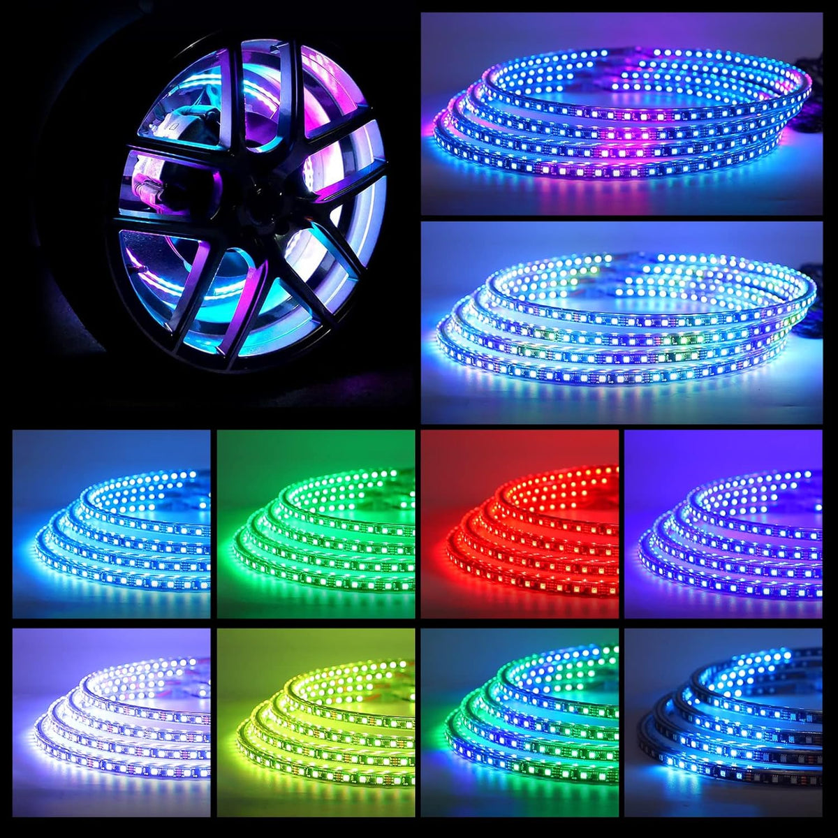 15.5 inch RGB LED Wheel Ring Light Kit 4PCS W39736