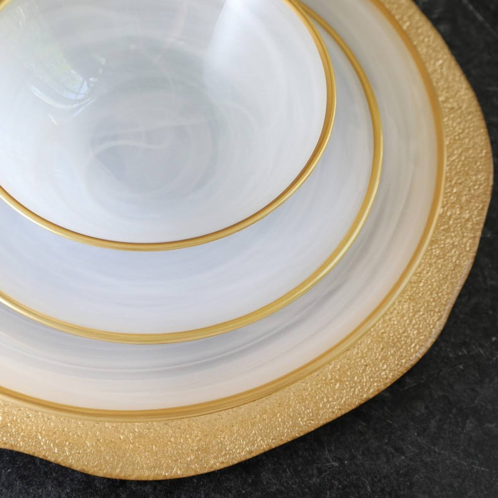 Glass Gold Organic Service Plate Charger F229